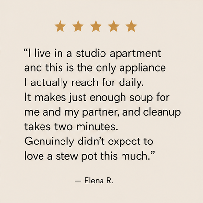 Simmerkin – Ceramic Liner Touch-Control Mini Stew Pot + 50% OFF detail