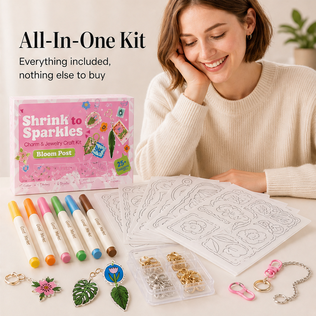 Bloomcraft Studio – Color, Bake & Shrink Charm Making Craft Kit + 50% OFF features