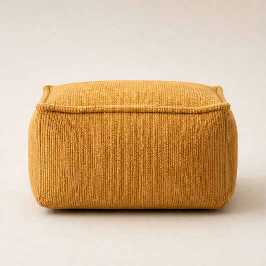 Woolbin – Fill-Your-Own Storage Ottoman & Seating Pouf Cover + 50% OFF Mustard