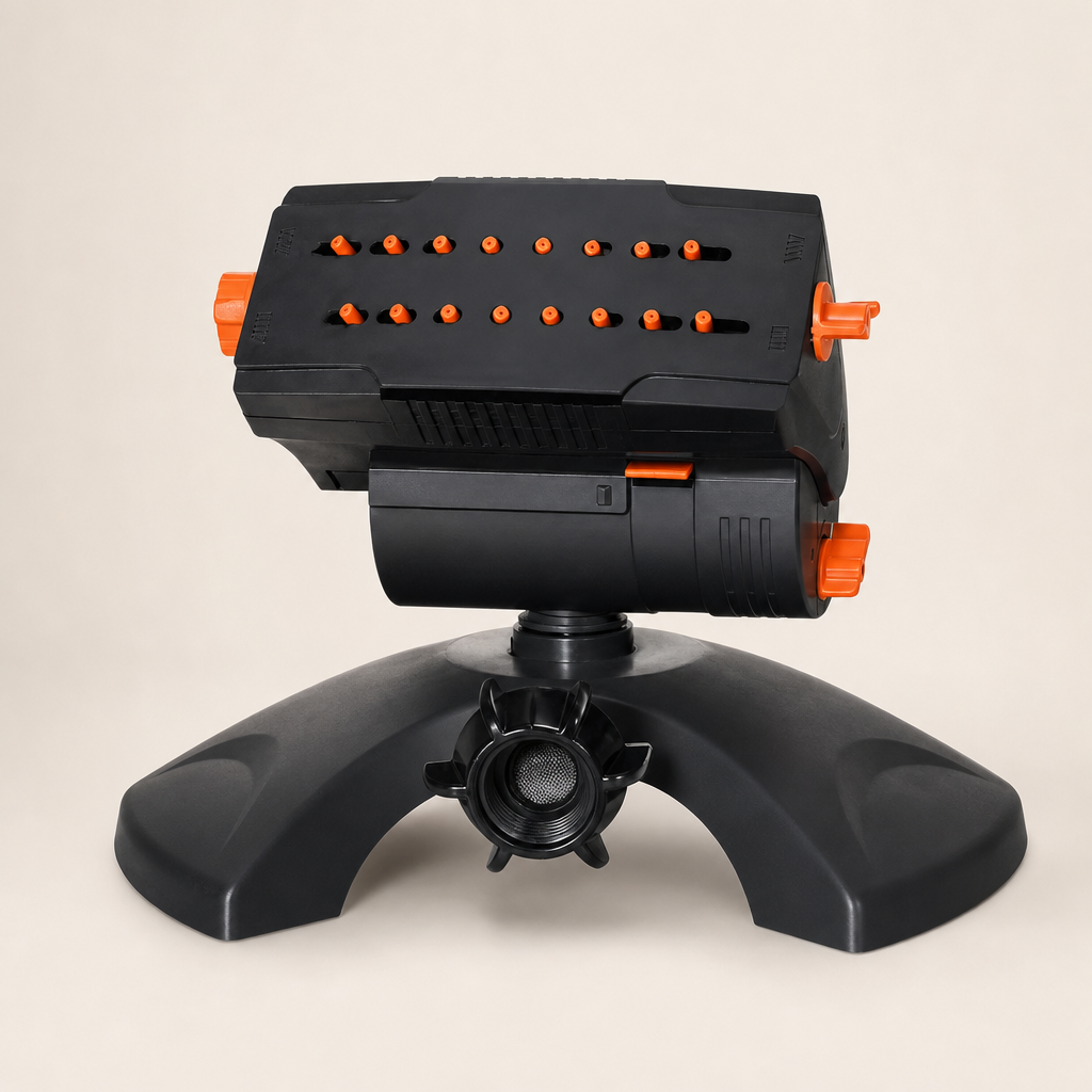 GreenArc – Adjustable 16-Nozzle Heavy Base Lawn Sprinkler + 50% OFF Black