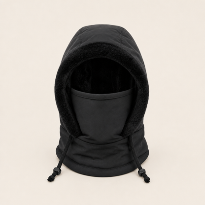 Hearthguard – Plush-Lined Thermal Hood with Built-In Face Mask + 50% OFF Black