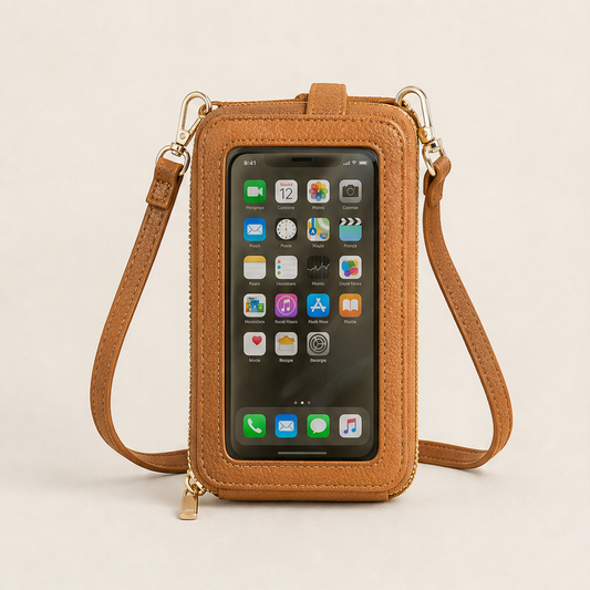 Touchmore – Touchscreen Window Crossbody Phone Wallet + 50% OFF Camel