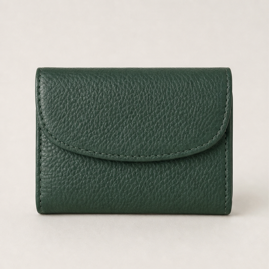 Pebblewick – Slim Pebbled Leather Snap Wallet + 50% OFF Green