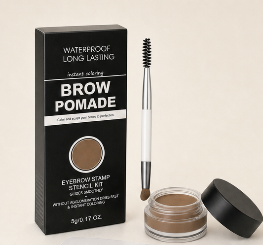 Archella – Waterproof Matte Brow Pomade Stamp Kit with 10 Reusable Templates + BUY 1 + PICK 1 FREE COLOR Taupe