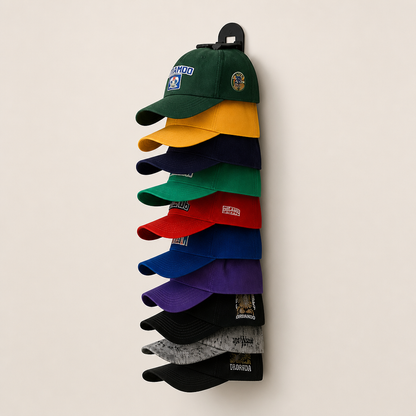 CrownHold – Space-Saving 10-Hat Wall Rack with Locking Hooks + 50% OFF Black