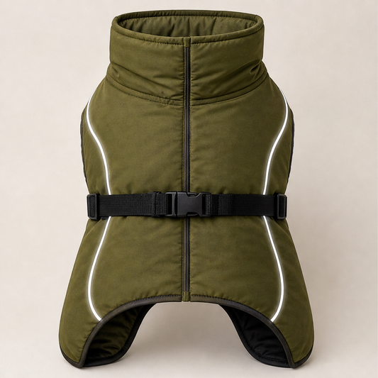 Thermapaw – Waterproof Cotton-Padded Winter Coat for Medium & Large Dogs + 50% OFF Olive Green