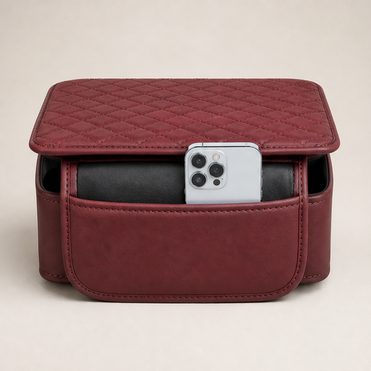 Cradlewick – Padded Armrest Cushion with Side Storage Pocket + 50% OFF Burgundy