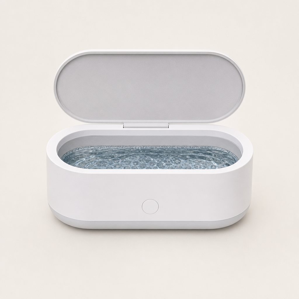 SparkleWave – 3-Minute Ultrasonic Deep Cleaner for Glasses & Jewelry + 50% OFF White