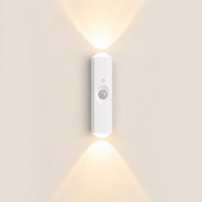 Glowarc – Dual-Beam Motion Sensor Wall Light, No Wires, Rechargeable + 50% OFF White
