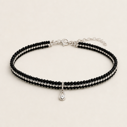 Sunclasp – Double-Layer Sparkle Chain Silver Ankle Bracelet + 1+1 FREE Silver