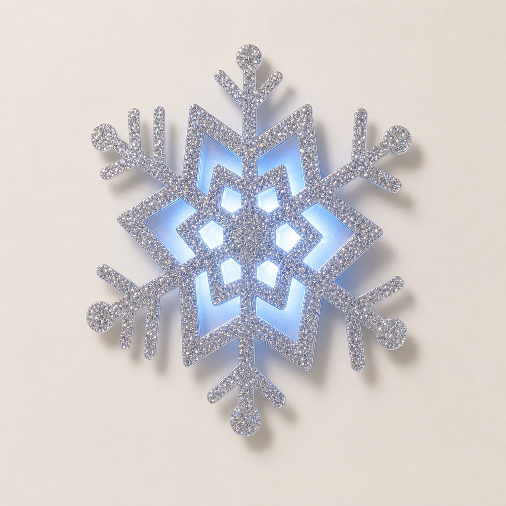 Snowglint – Glowing Glitter LED Snowflake Wall Sticker + 50% OFF Silver