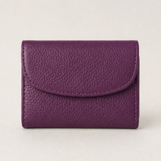Pebblewick – Slim Pebbled Leather Snap Wallet + 50% OFF Purple