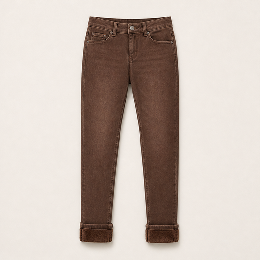 Thermayne – Plush-Lined High-Stretch Skinny Jeans + 50% OFF Brown