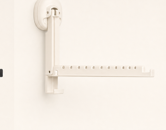 Foldrail – Fold-Flat Suction Cup Drying Rack for Tight Spaces + 50% OFF Ivory