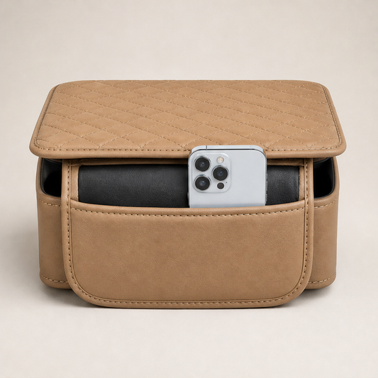 Cradlewick – Padded Armrest Cushion with Side Storage Pocket + 50% OFF Beige