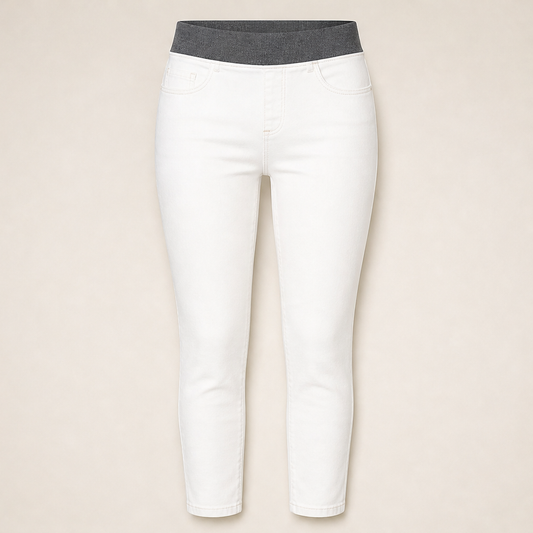 Easeloom – High Rise Pull-On Slim Fit Dark Wash Denim Jeans + 50% OFF White