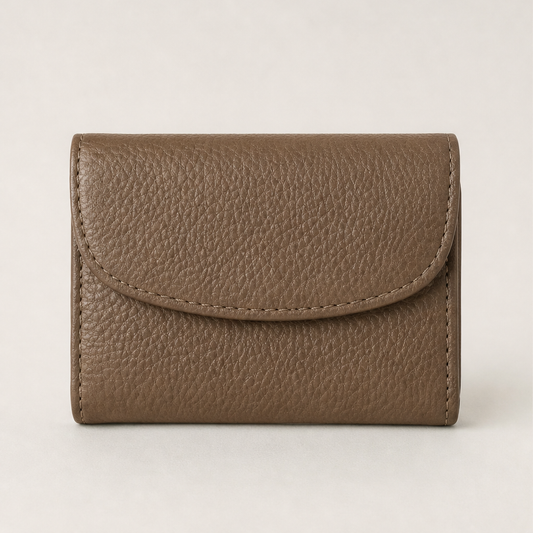 Pebblewick – Slim Pebbled Leather Snap Wallet + 50% OFF Taupe