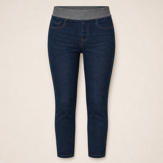 Easeloom – High Rise Pull-On Slim Fit Dark Wash Denim Jeans + 50% OFF Dark Wash