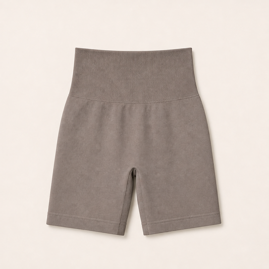 Cinchwell – High-Waist Sculpting Shorts with No-Roll Waistband + 50% OFF Grey