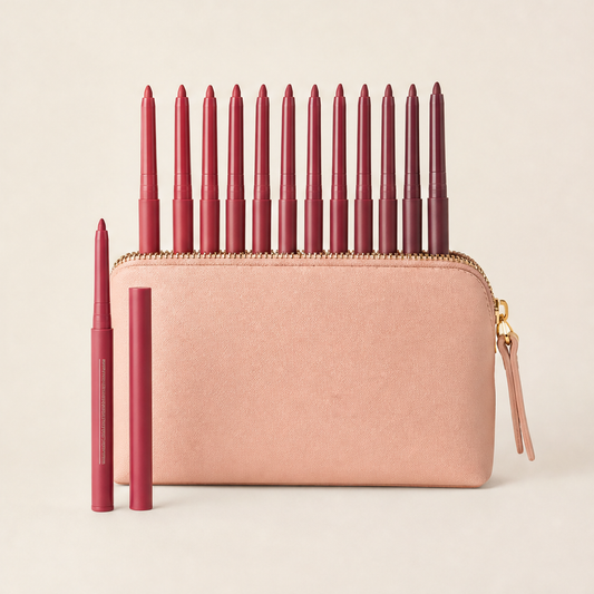 Linelux – Waterproof Matte Lip Pencil Set, 12 Shades, Smudge-Proof + BUY 1 + PICK 1 FREE COLOR Red