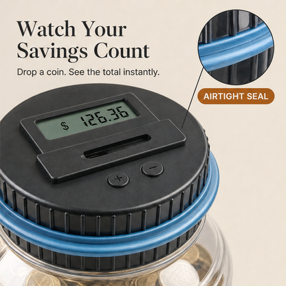 Coinwick – Digital LCD Auto-Counting Piggy Bank with Savings Tracker + 50% OFF features