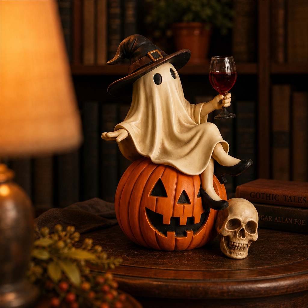 Hollowmere – Hand-Painted Resin Ghost Wine Night Halloween Decor + 50% OFF lifestyle