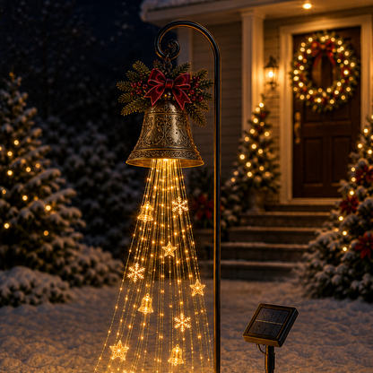 Hollowbrook – Solar Bronze Bell Cascade Christmas Yard Light + 50% OFF lifestyle