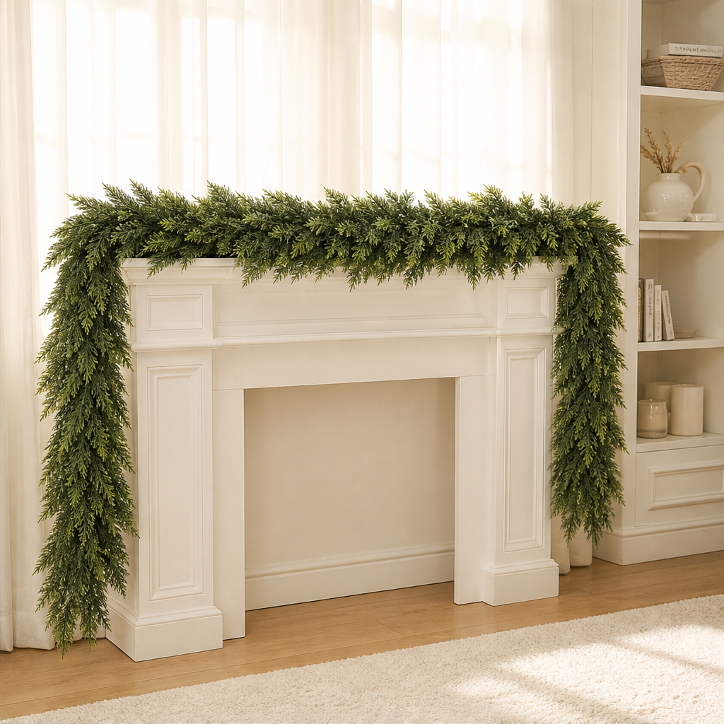 Cedarmere – Real Touch Full 6ft Artificial Cedar Garland + 50% OFF lifestyle