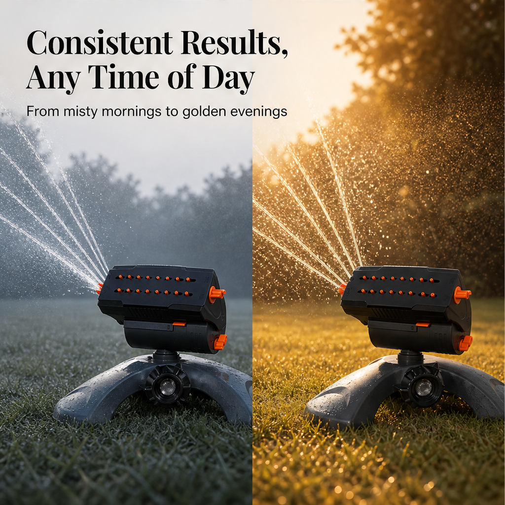 GreenArc – Adjustable 16-Nozzle Heavy Base Lawn Sprinkler + 50% OFF detail