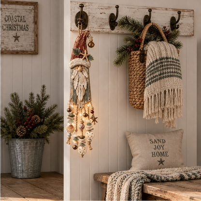 Coastwick – Lighted Driftwood Santa with Shells & Starfish Wall Decor + 50% OFF lifestyle