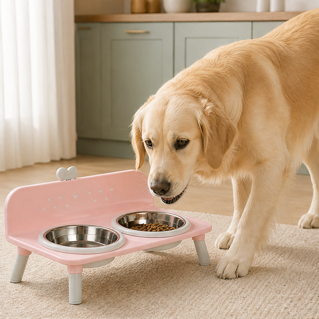 Nuzzlift – Elevated Detachable Double Bowl Pet Feeder + 50% OFF lifestyle
