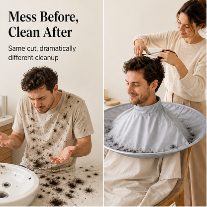 Clipvale – Foldable Waterproof Hair Catcher Cape for Home Haircuts + 50% OFF detail
