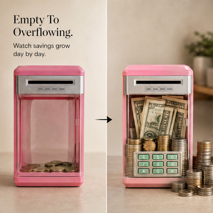 SaverVault – Password-Protected Mini ATM Piggy Bank for Kids + 50% OFF detail