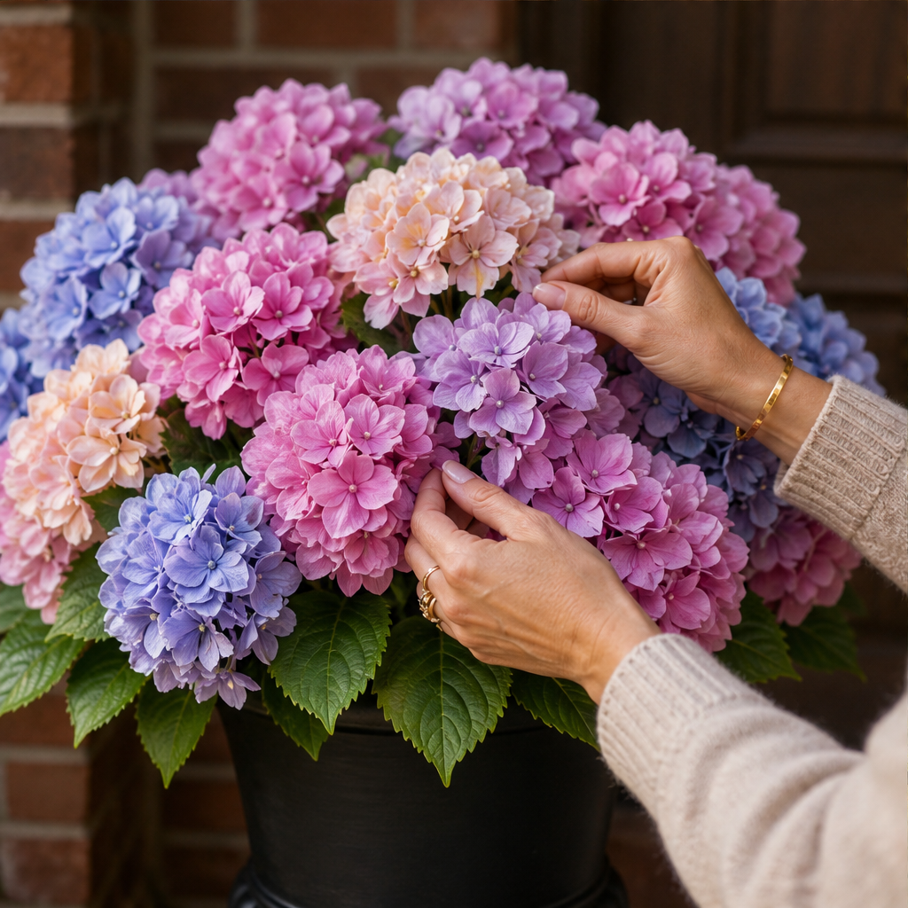 Fernvale Bloom – UV-Resistant Silk Hydrangea Heads for Outdoor Planters + 50% OFF lifestyle