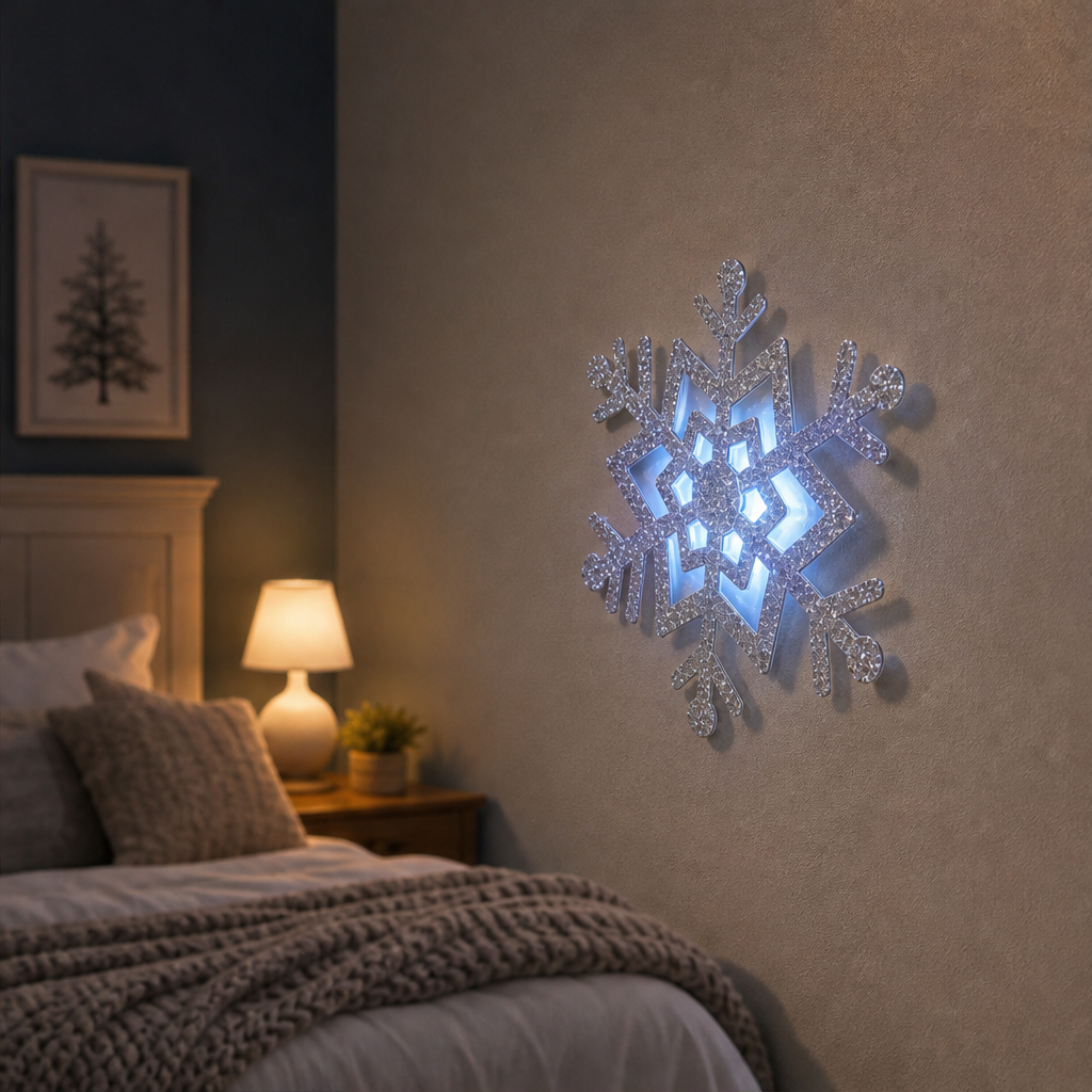 Snowglint – Glowing Glitter LED Snowflake Wall Sticker + 50% OFF lifestyle