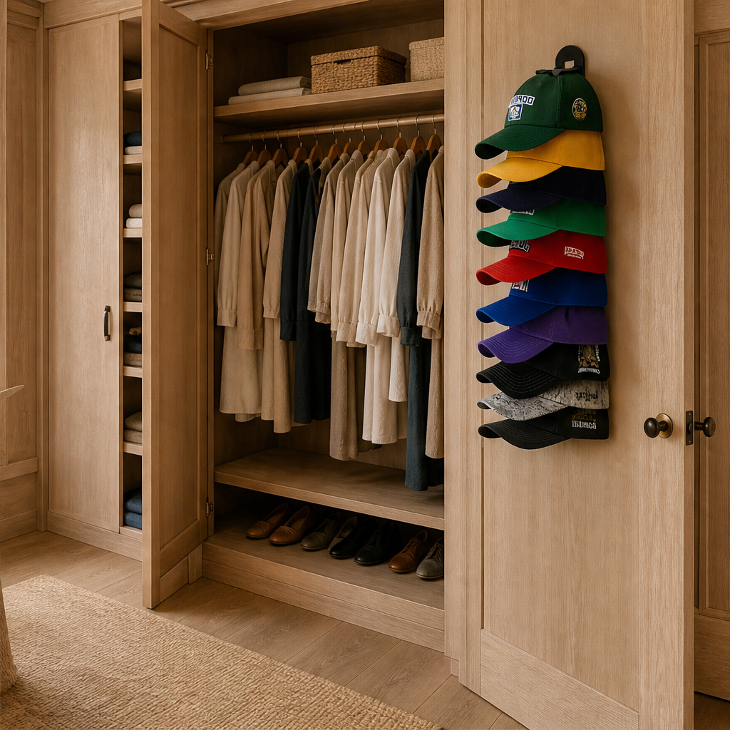 CrownHold – Space-Saving 10-Hat Wall Rack with Locking Hooks + 50% OFF lifestyle