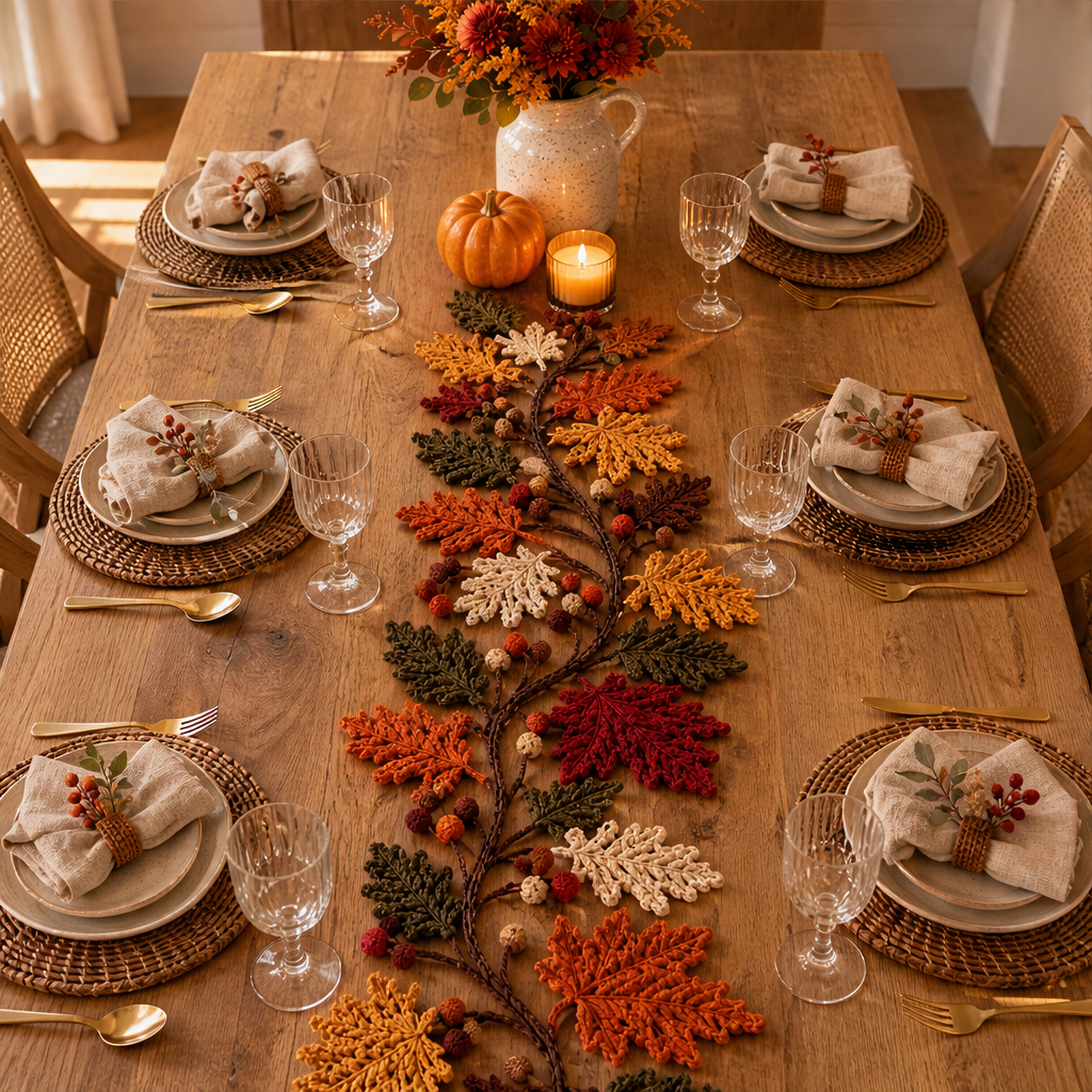 Maplecrest – Hand-Crocheted Leaf Table Runner That Never Wilts + 50% OFF lifestyle