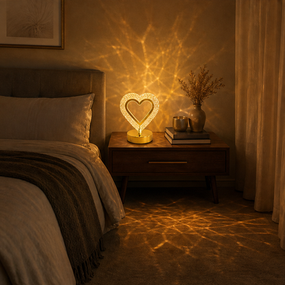 Luxelume – Faceted Crystal Heart Touch Night Light, 3-Tone Glow + 50% OFF lifestyle