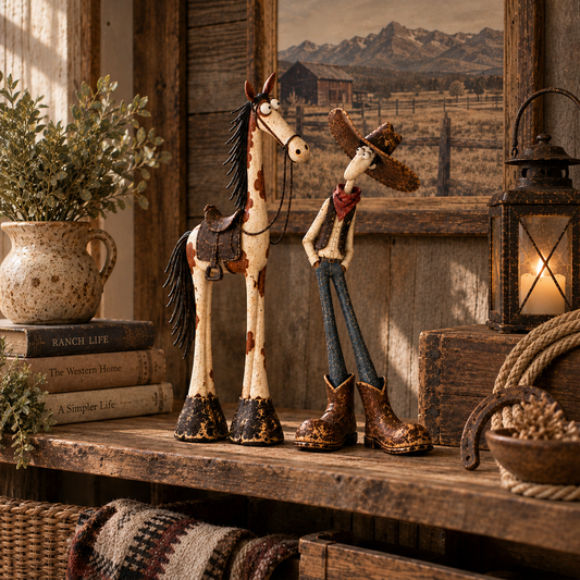 Barnwick – Hand-Painted Cowboy & Horse Figurine Duo + 50% OFF lifestyle