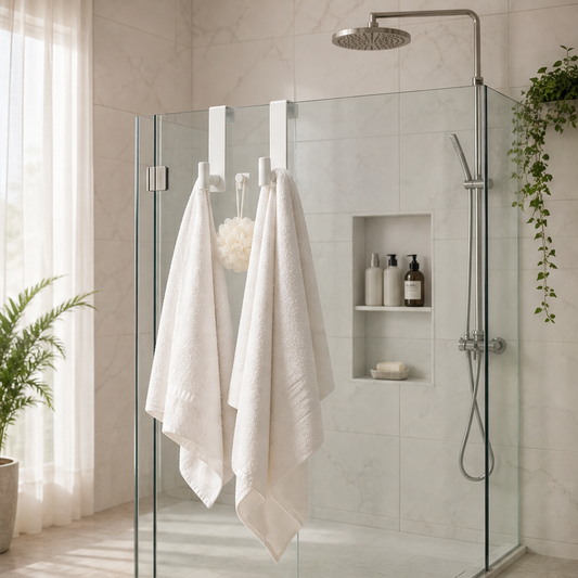 Clearwick – No-Drill Extended Arm Over The Shower Door Hooks + 50% OFF lifestyle