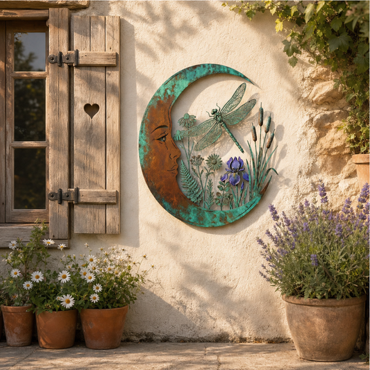 Lunaveil – Crescent Moon & Dragonfly Metal Wall Decor + 50% OFF lifestyle
