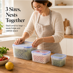 Crispholm – Drainer Basket Airtight Food Storage Container Set + 50% OFF