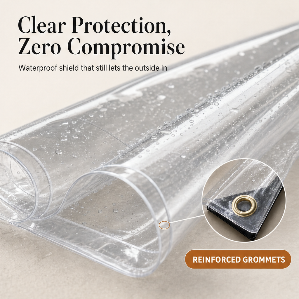 Clearguard – Heavy-Duty 14 Mil Clear PVC Weatherproof Tarp + 50% OFF features