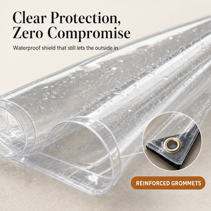 Clearguard – Heavy-Duty 14 Mil Clear PVC Weatherproof Tarp + 50% OFF features