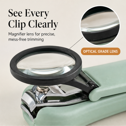 ClipLens – Magnifier Nail Clippers with Splash-Proof Catch Box + 1+1 FREE features