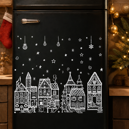 Snowmere – Reusable Static Cling Christmas Village Window Decals + 50% OFF lifestyle