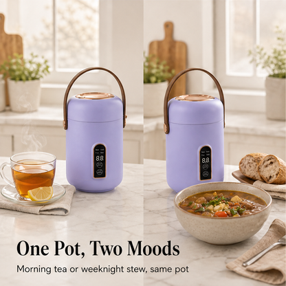 Simmerkin – Ceramic Liner Touch-Control Mini Stew Pot + 50% OFF detail