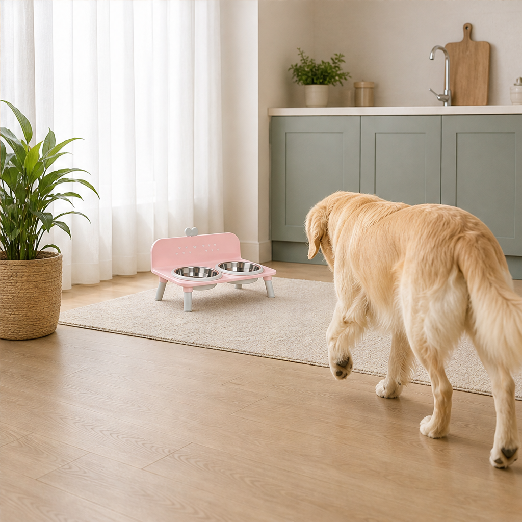 Nuzzlift – Elevated Detachable Double Bowl Pet Feeder + 50% OFF lifestyle