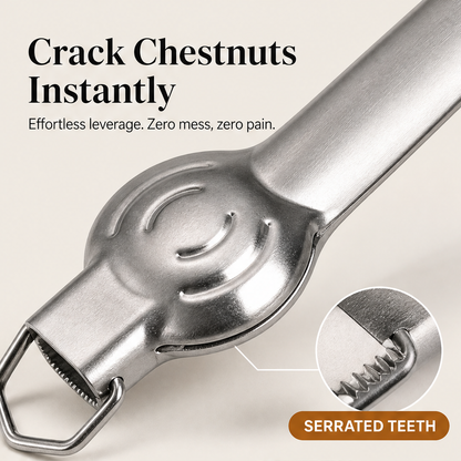 ShellSnap – Lever-Assisted Stainless Steel Chestnut Nut Cracker + 50% OFF features