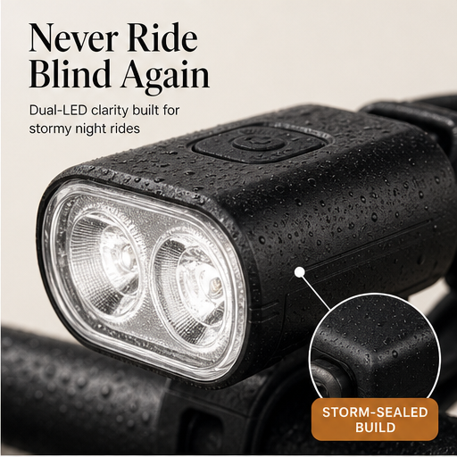 Beamforge – Storm-Sealed Dual LED USB Rechargeable Bike Light Set features